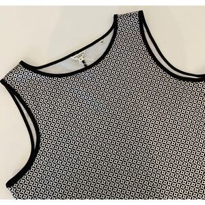 Max Studio London Black White Geometric Sleeveless Top XL NWT 4708B7707B 087